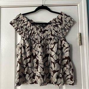 J crew floral blouse